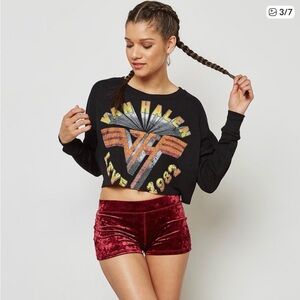 NWOT Forever 21 Van Halen 1984 Tour Cropped Thermal Longsleeve Top Sz Large